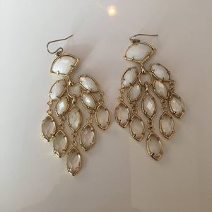 Kendra Scott white chandelier earrings